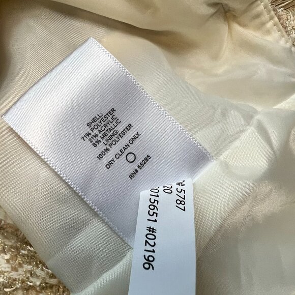 Express Shorts Women's 2 Tweed High Waist Metallic Gold Cream Disco Shimmer - Picture 9 of 10